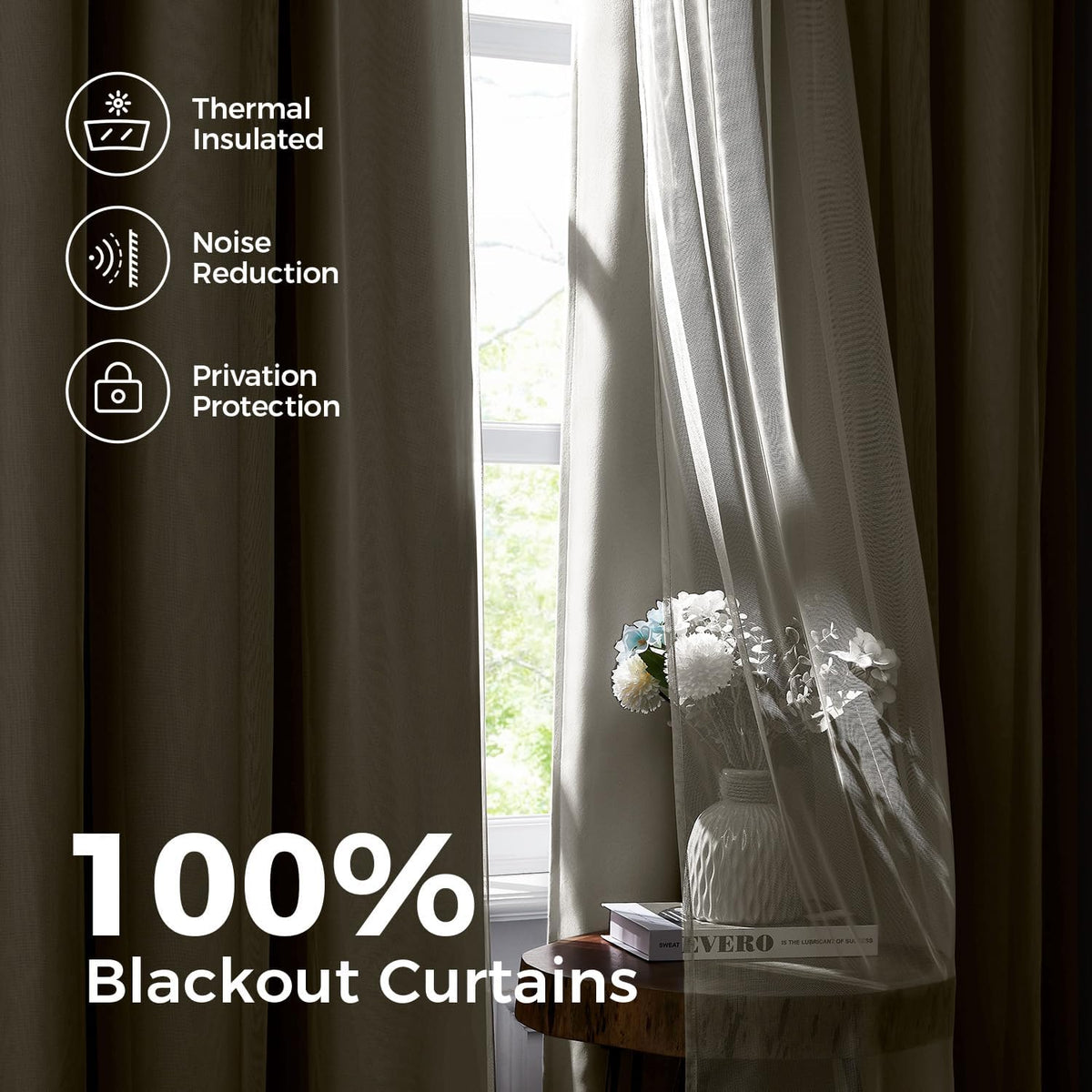 90"L x 52"W polyester curtains in Ivory, alternate view 3