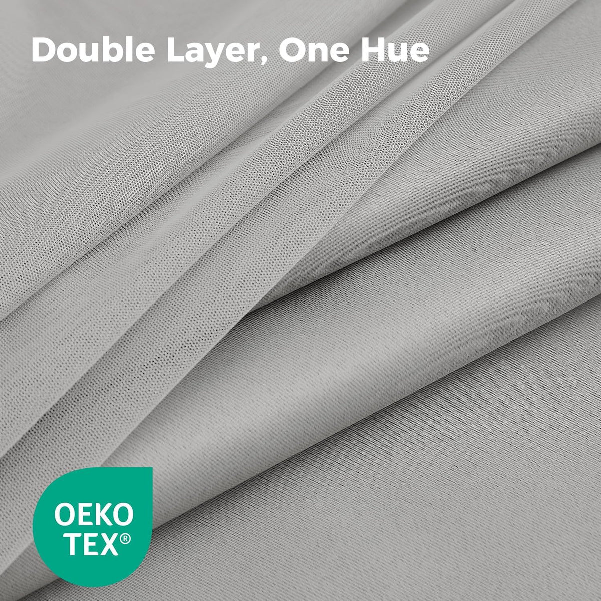 90"L x 52"W polyester curtains in Light Grey, alternate view 4