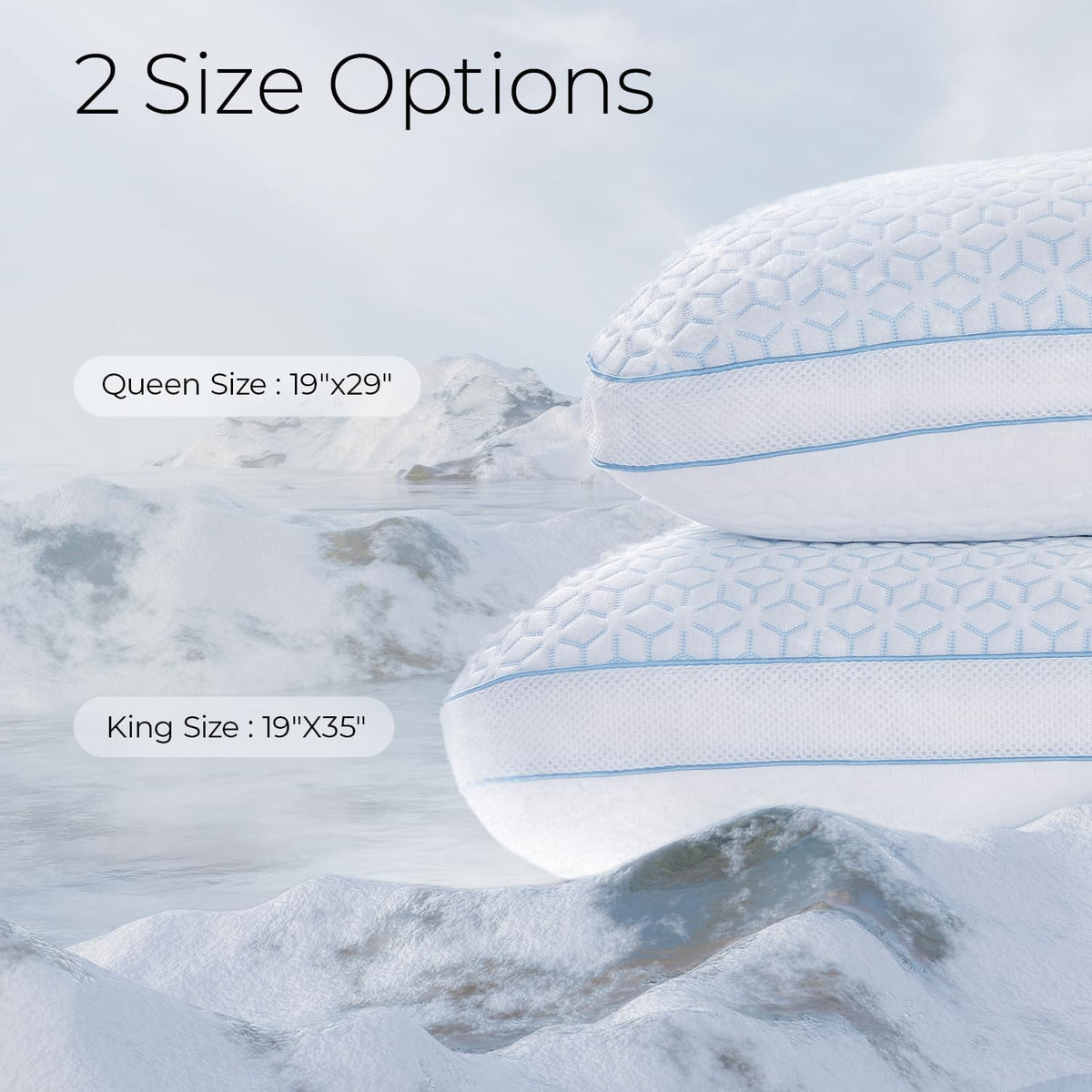 Queen foam pillows in Blue, alternate view 7