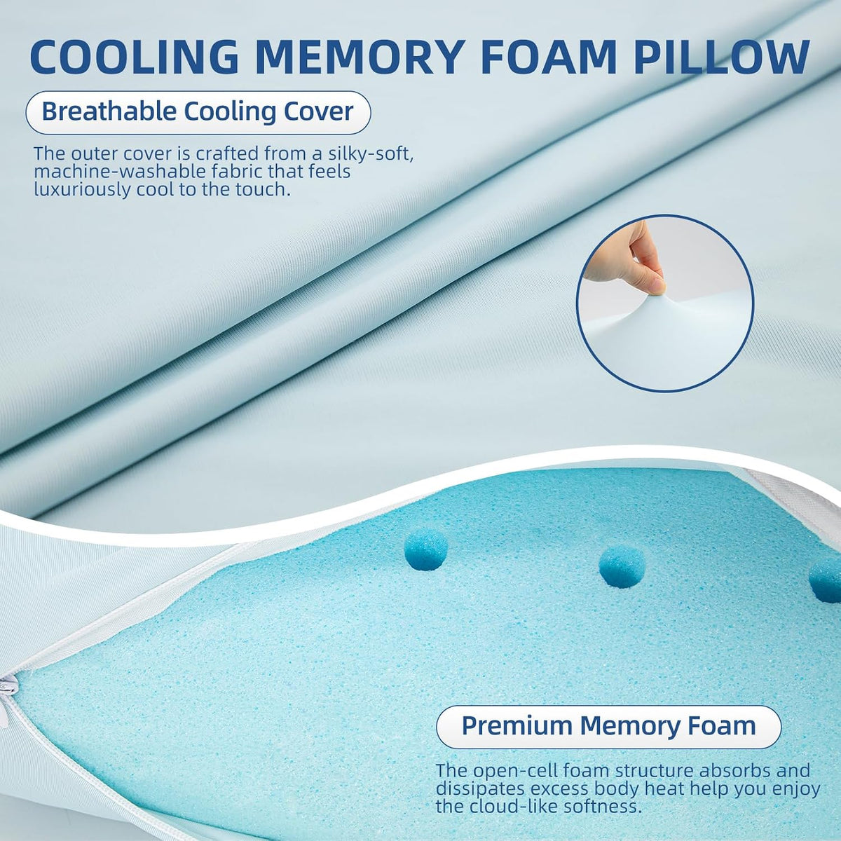 Standard memory foam pillows, alternate view 2