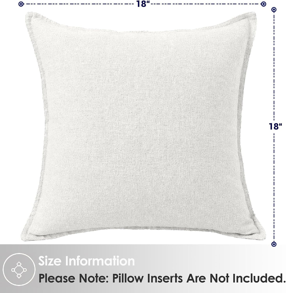 Symplora 18"L x 18"W cotton throw pillow accessories in White, alternate view 8