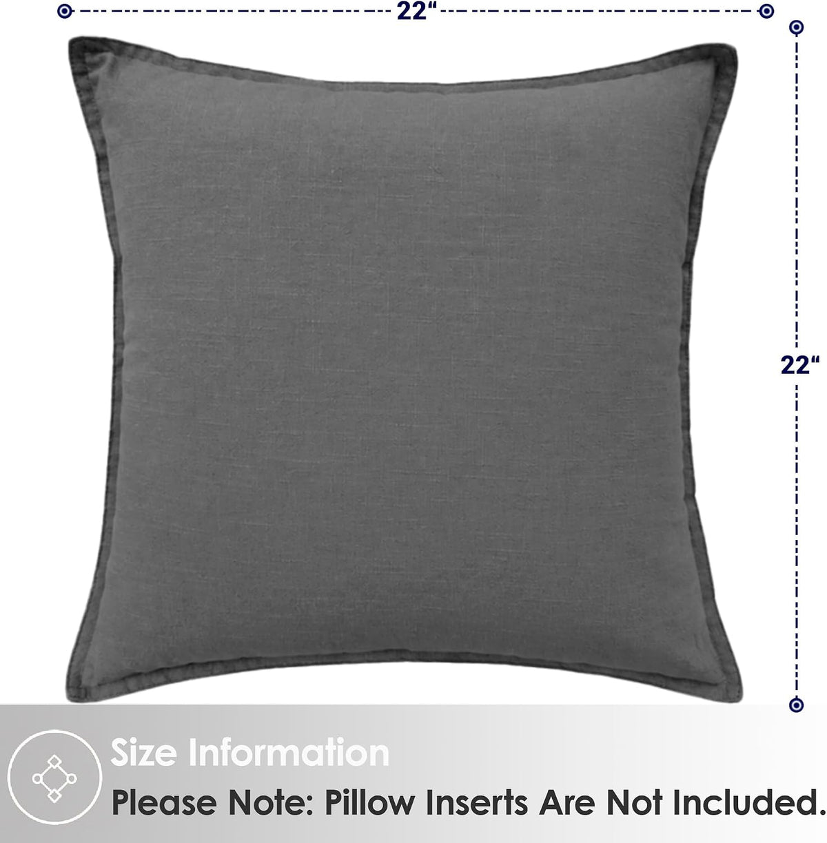 Symplora 22"L x 22"W cotton throw pillow accessories in Light Gray, alternate view 8
