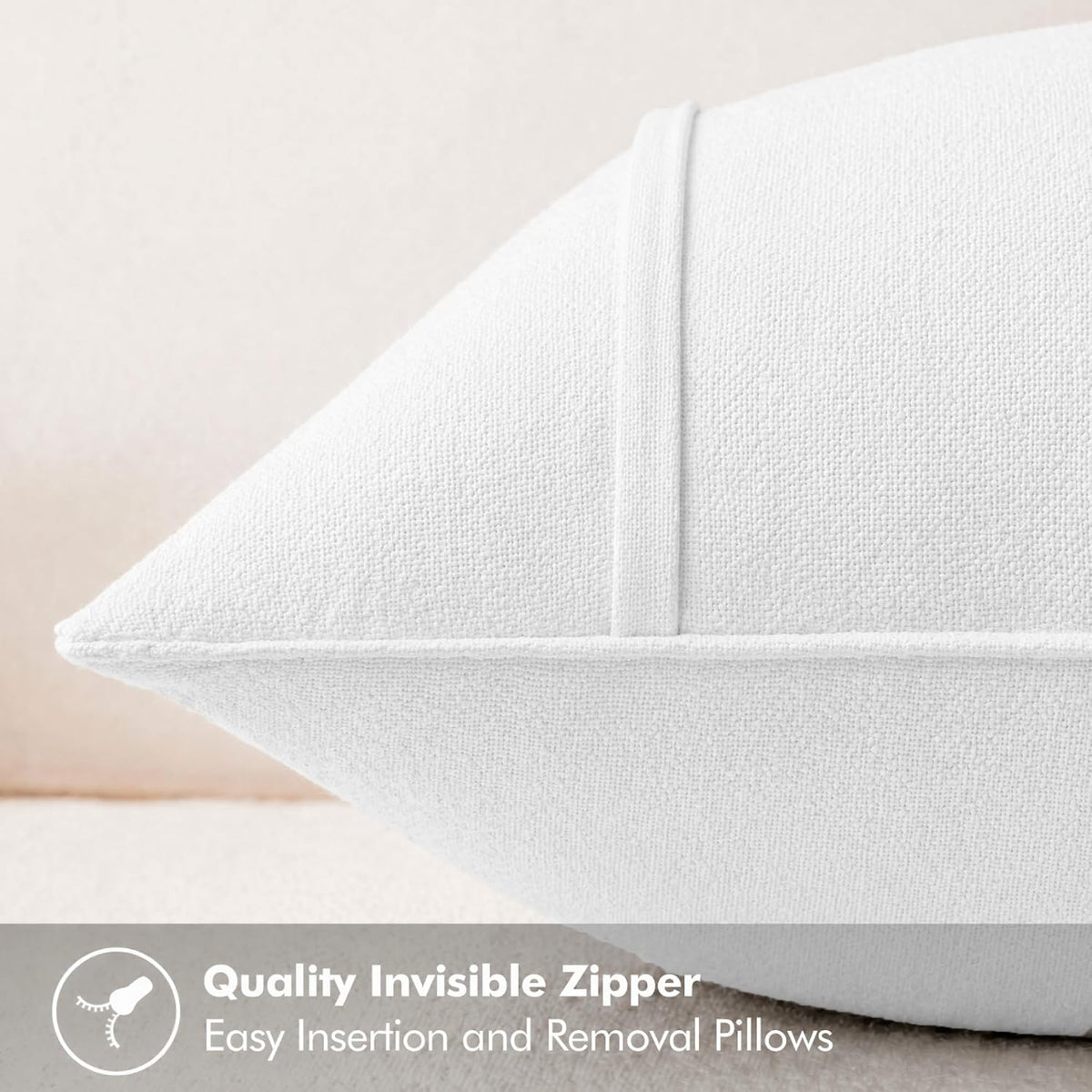 Symplora 22"L x 22"W cotton throw pillow accessories in White, alternate view 5