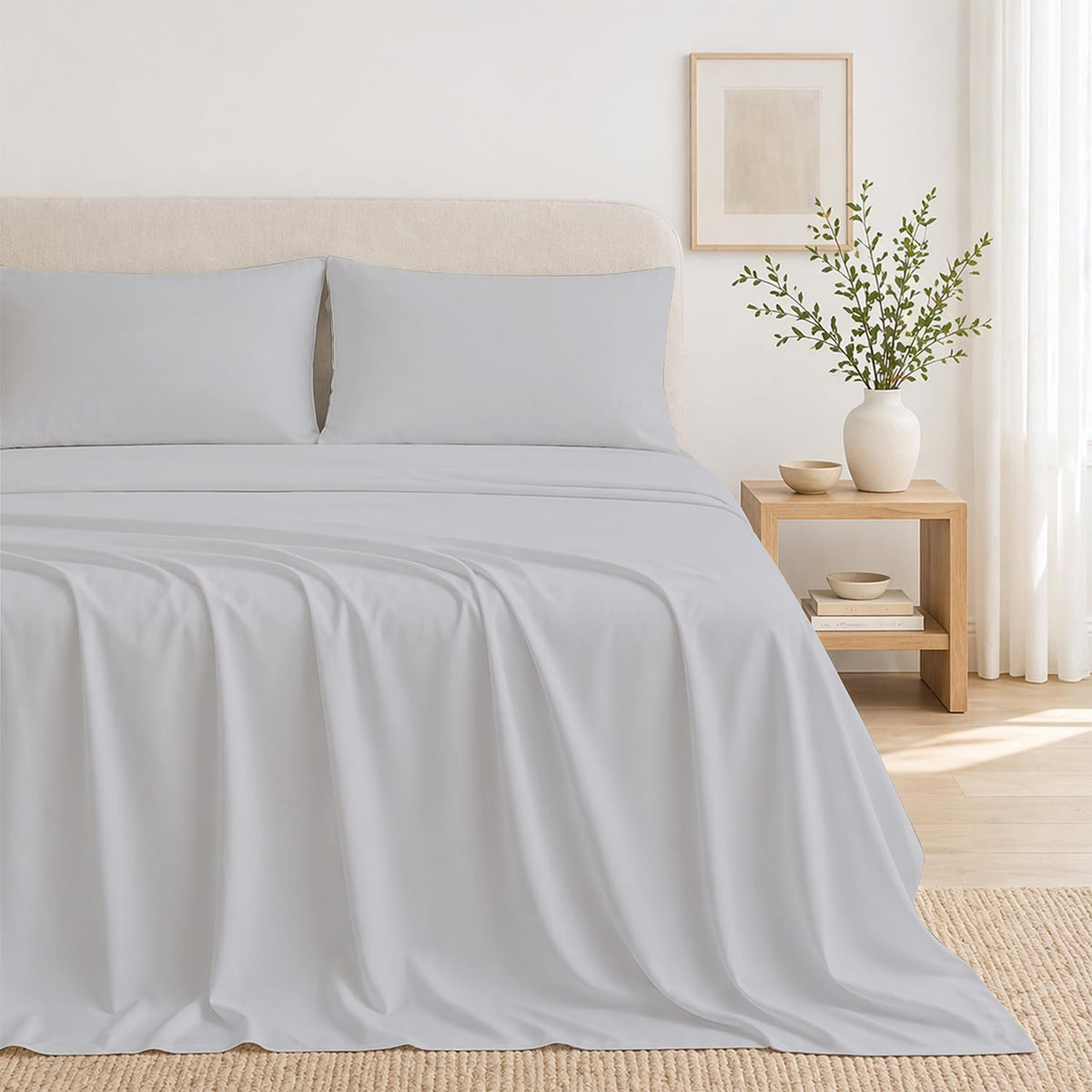 California King cotton bedding sets in Light Grey