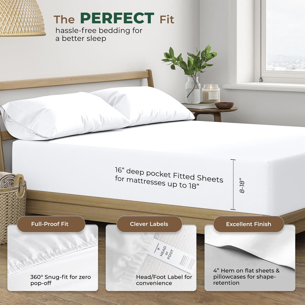 Queen cotton bedding sets in White, alternate view 4