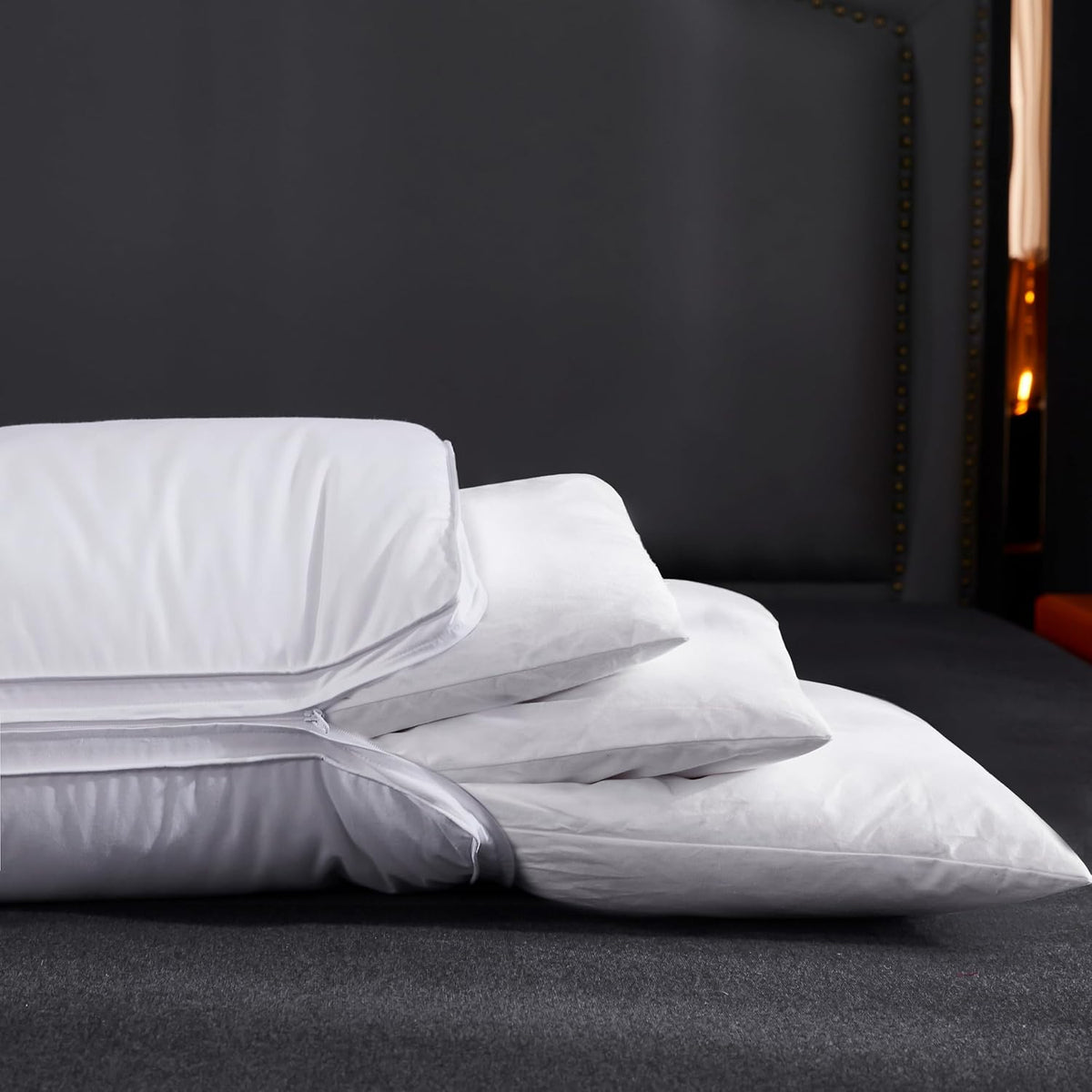 Queen feather pillows in White, alternate view 4