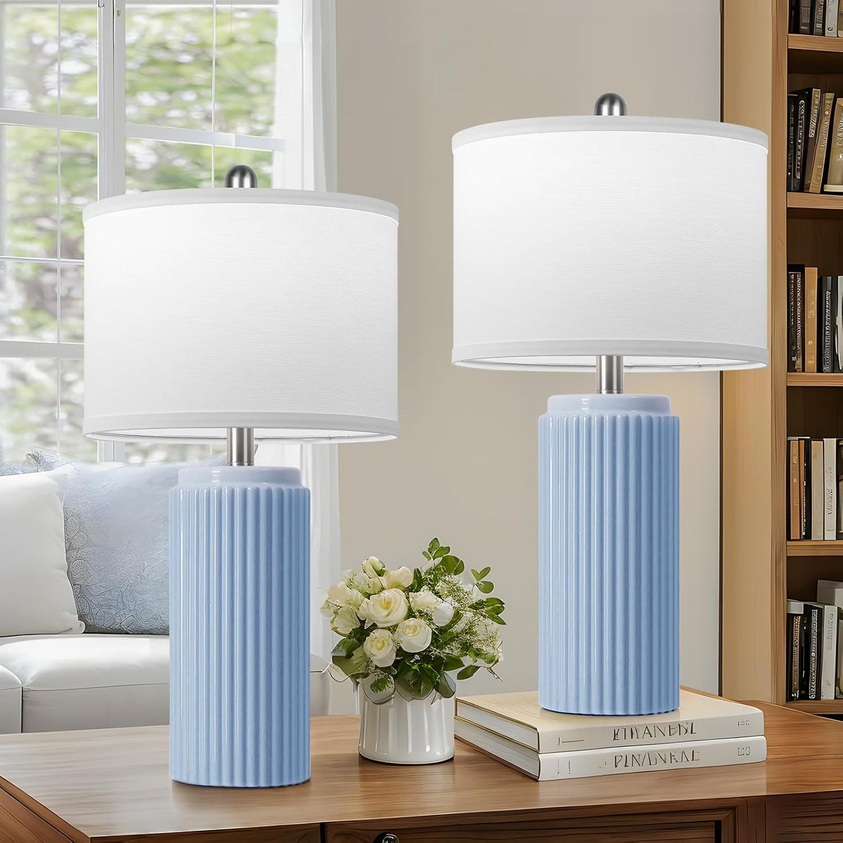 12.5"D x 12.5"W x 23.5"H ceramic table lamps, alternate view 9