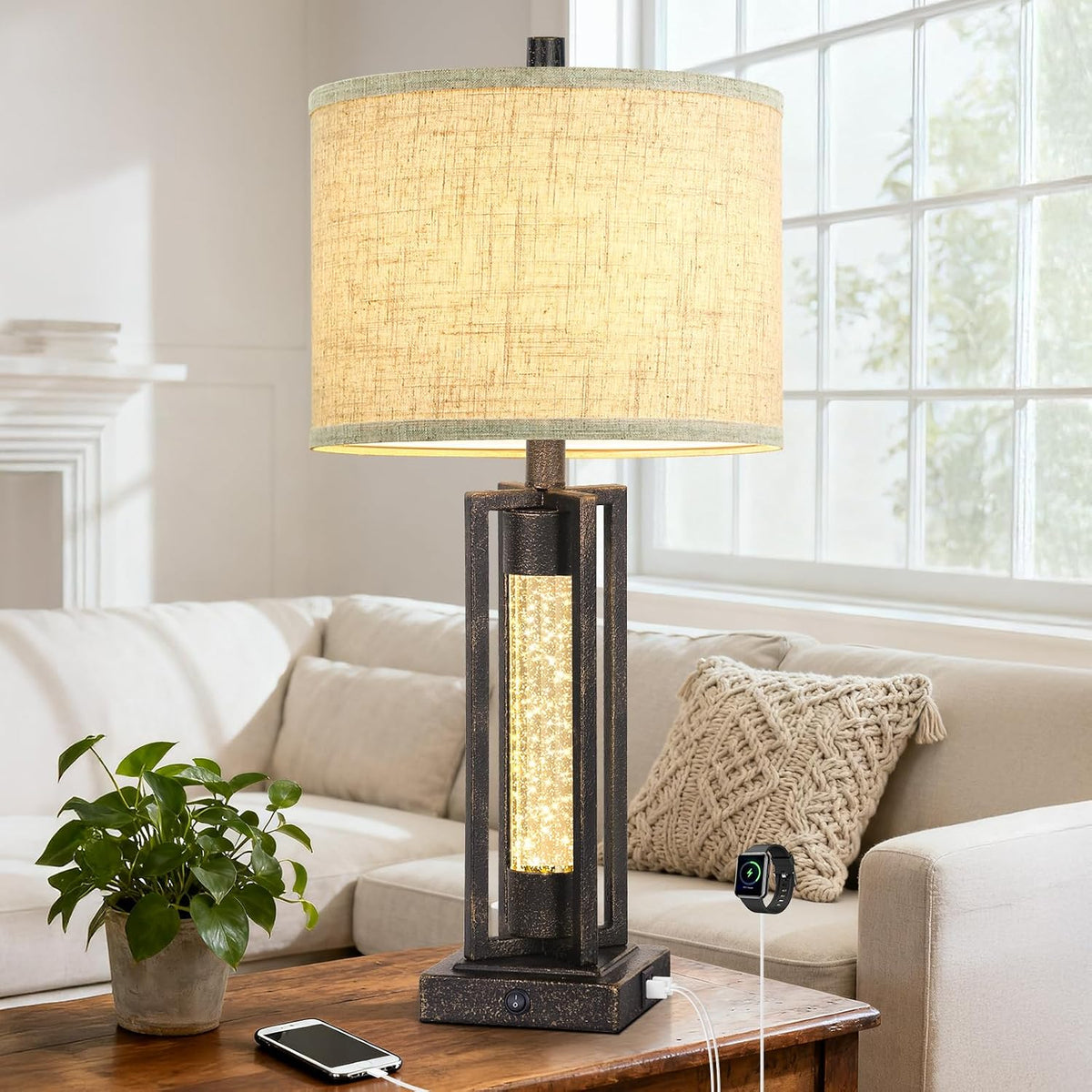 12.5"D x 12.5"W x 26"H metal table lamps