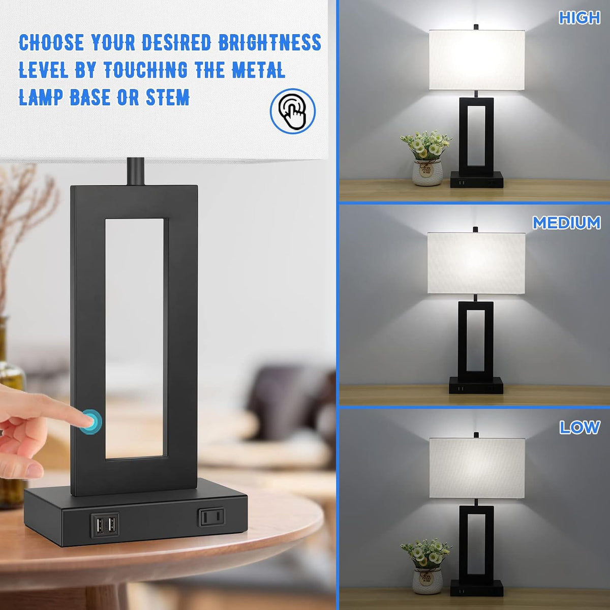 12.5"D x 6.8"W x 22"H metal table lamps, alternate view 7