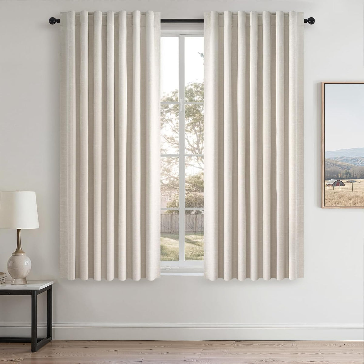 54"L x 52"W linen curtains