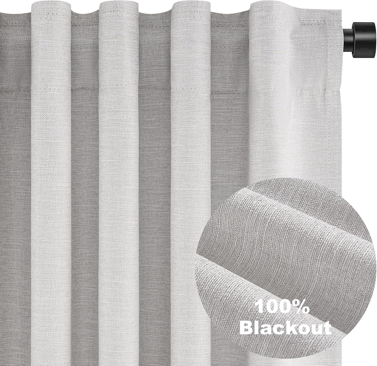 90"L x 40"W linen curtains in Grey Beige, alternate view 9