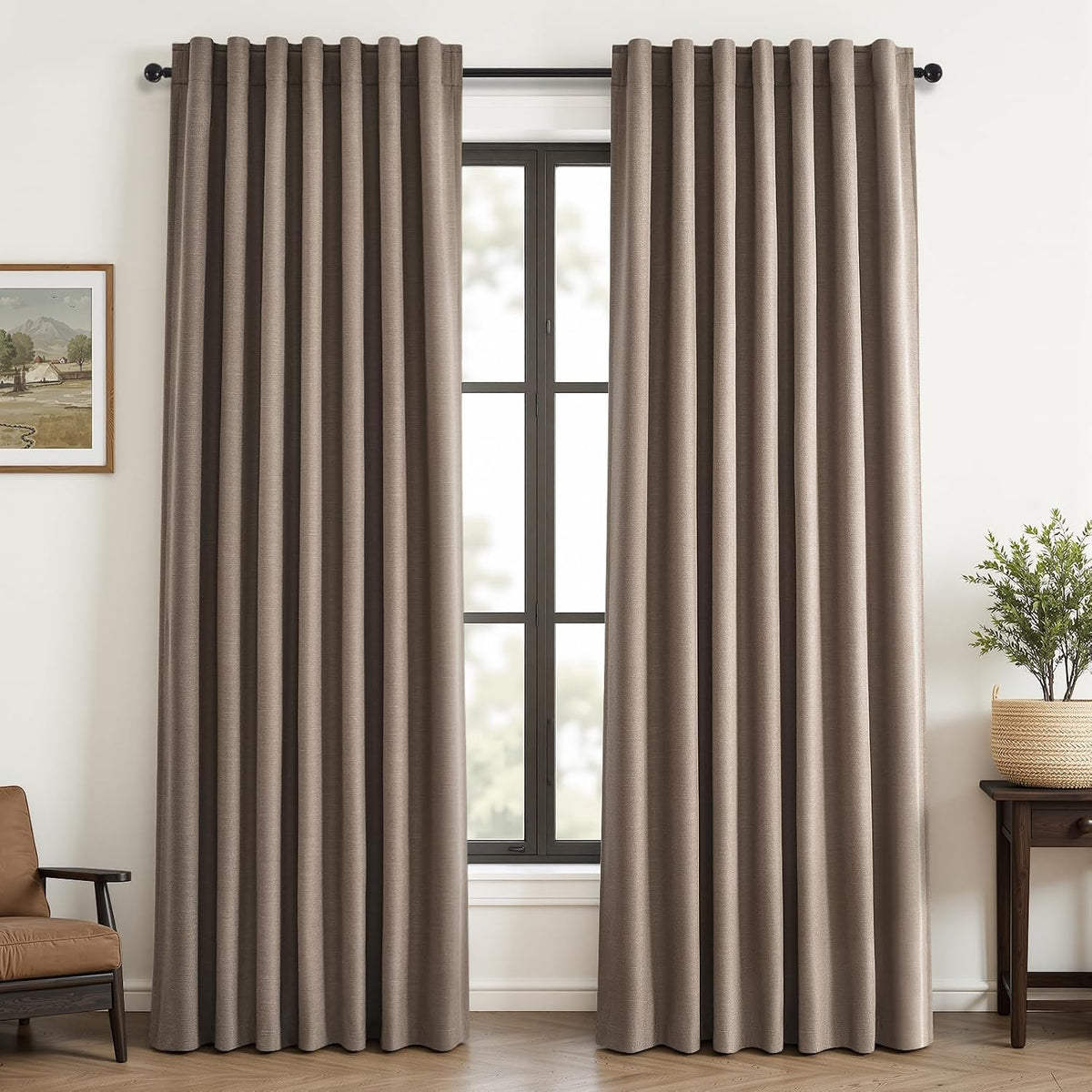 92"L x 52"W linen curtains