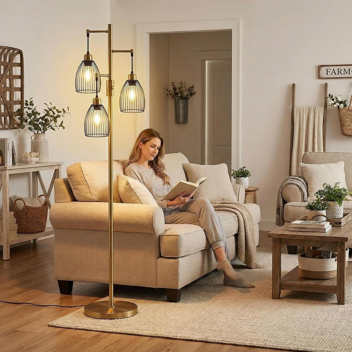 10"D x 10"W x 68"H metal floor lamps, alternate view 6