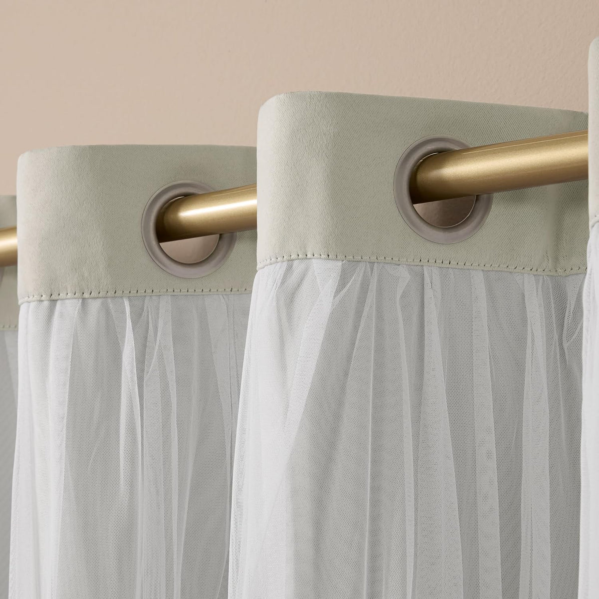 63"L x 52"W polyester curtains in Cloud Grey, alternate view 4