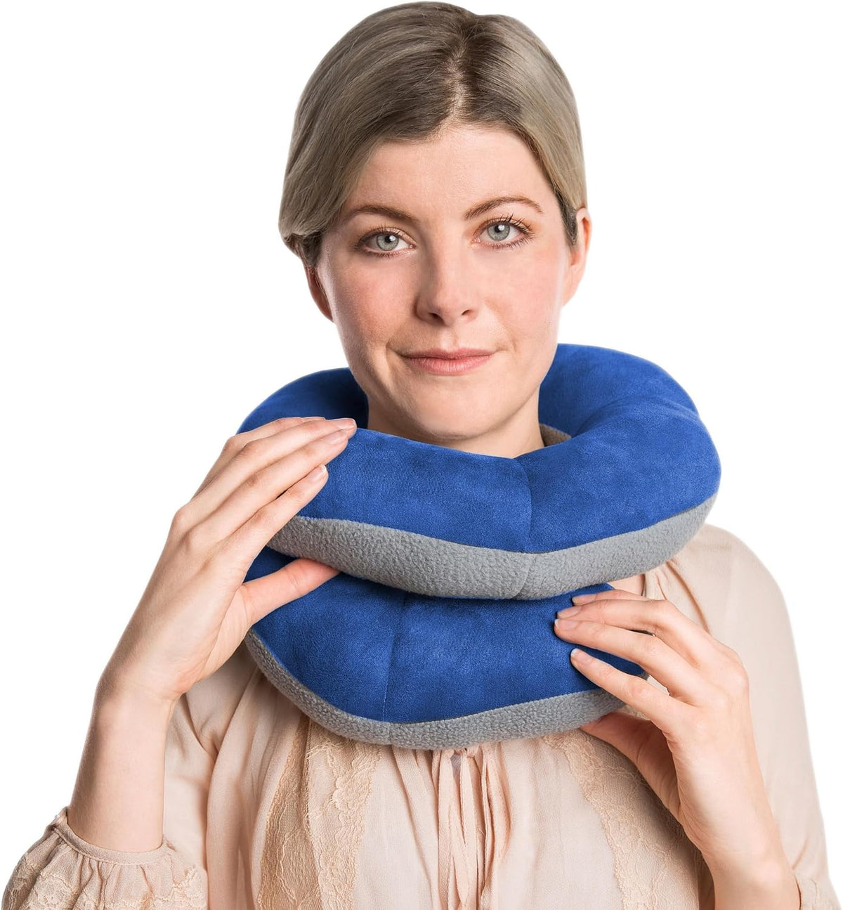 One Size polyester neck & cervical pillows in Cobalt/Gray, alternate view 5
