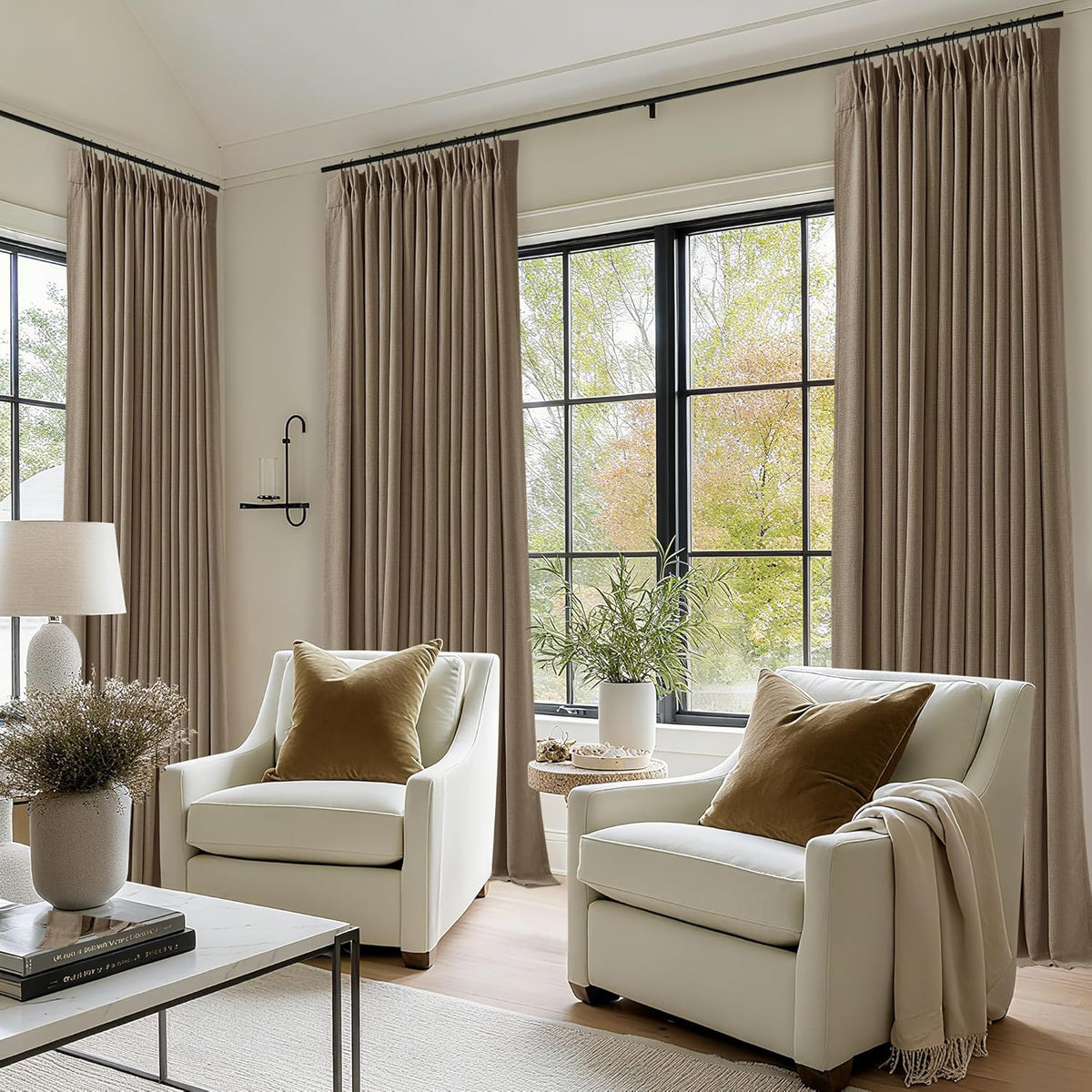 102"L x 40"W linen curtains, alternate view 2