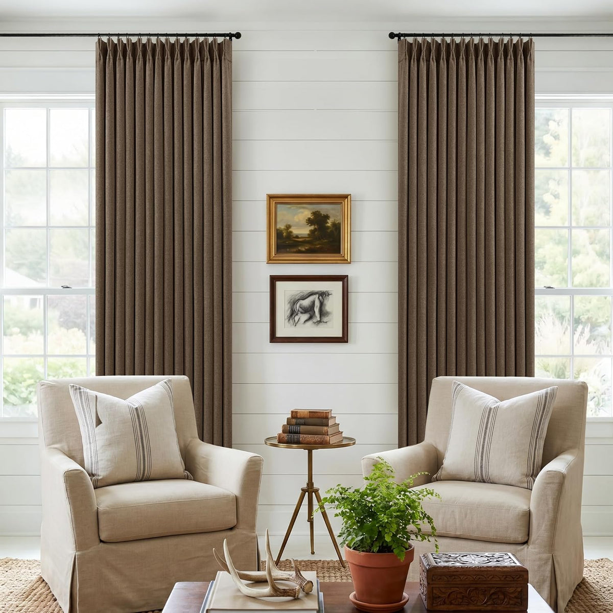 105"L x 40"W linen curtains, alternate view 9