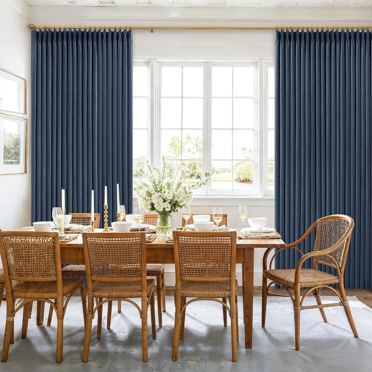 108"L x 40"W linen curtains in Navy, alternate view 7