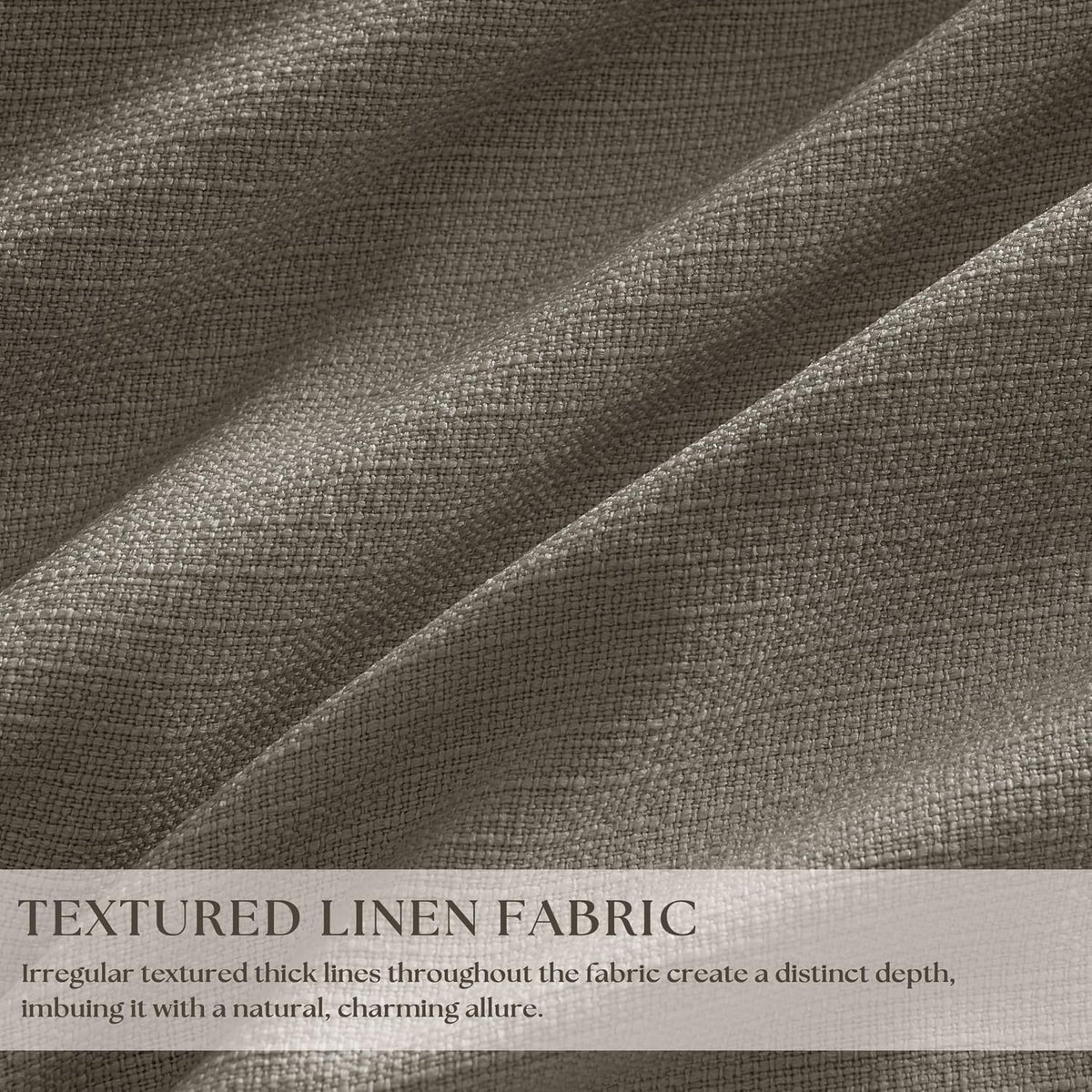108"L x 40"W linen curtains in Taupe, alternate view 2