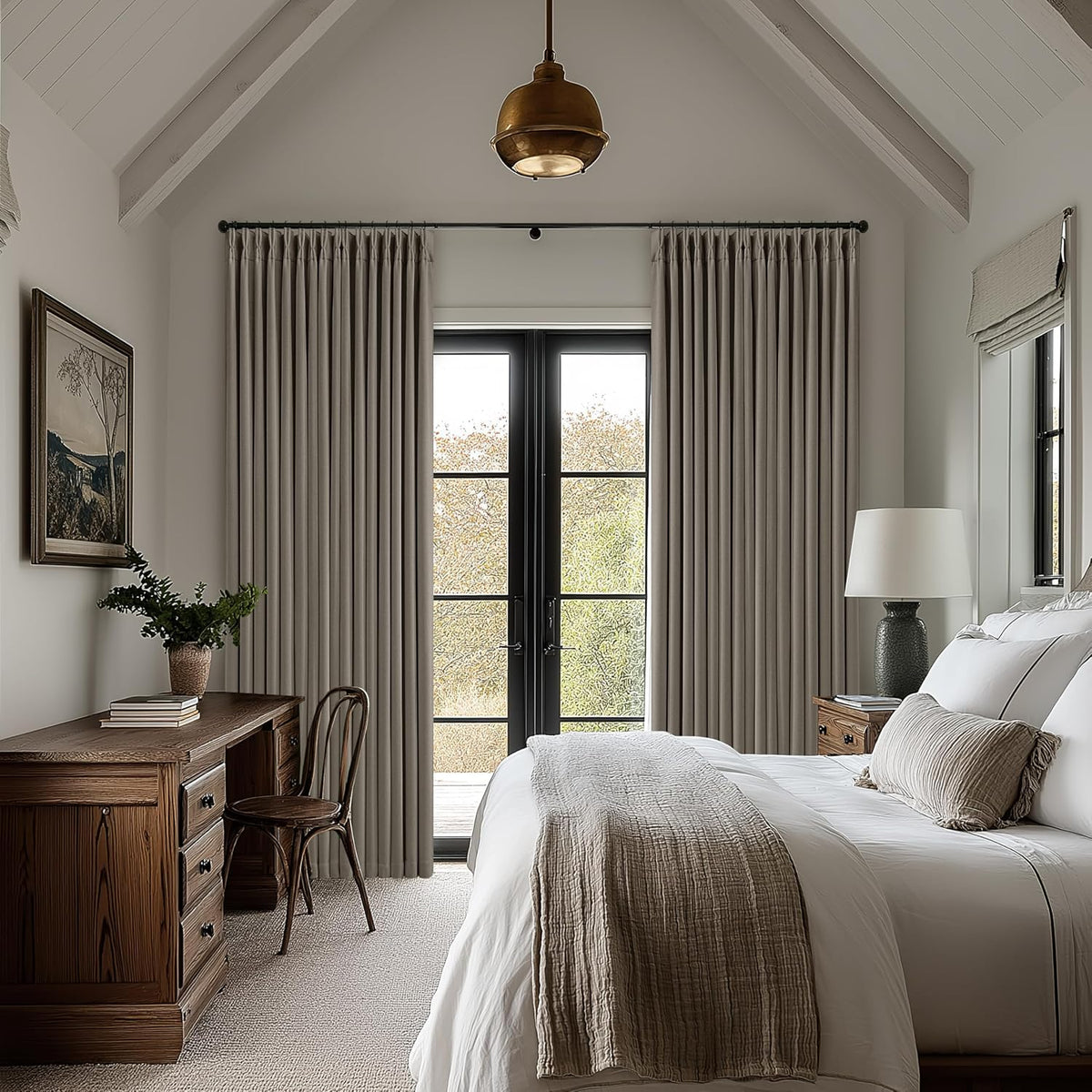 108"L x 40"W linen curtains in Taupe, alternate view 8
