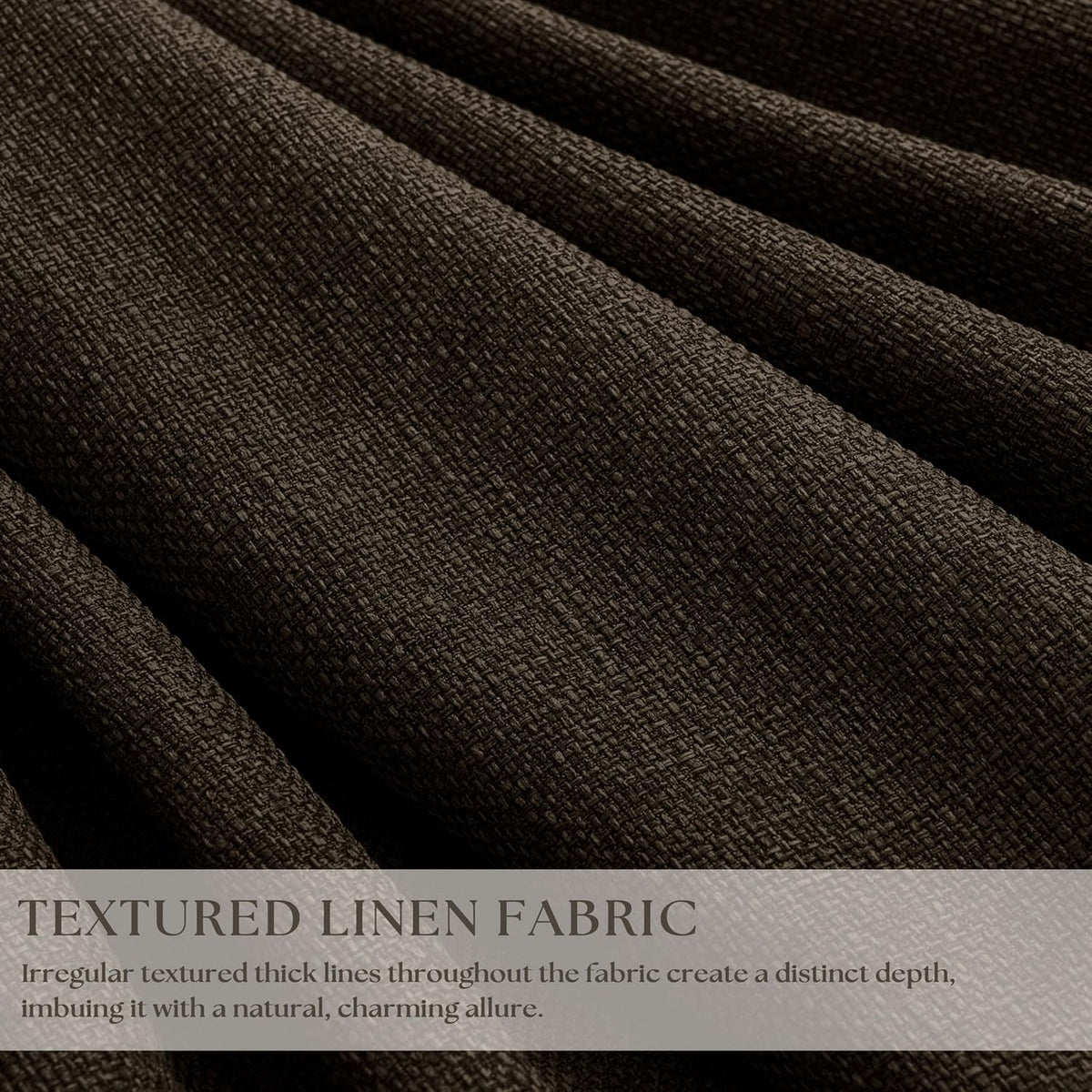 120"L x 40"W linen curtains in Dark Chocolate, alternate view 6