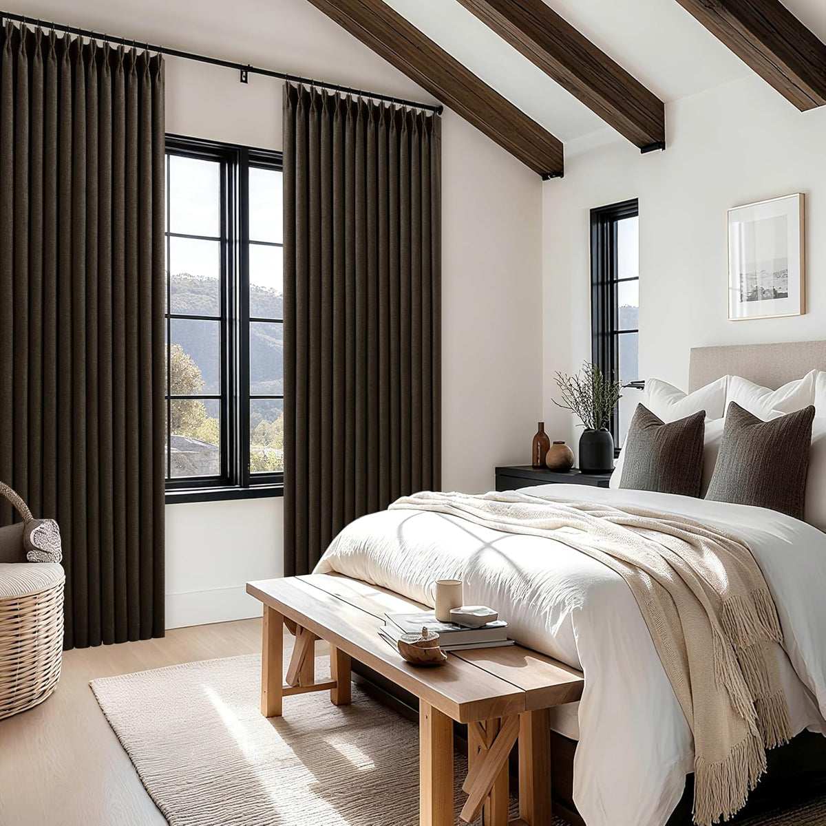 84"L x 40"W linen curtains in Dark Chocolate, alternate view 8