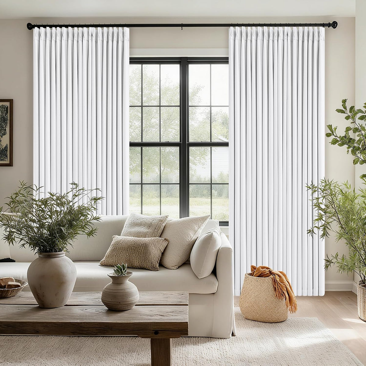 86"L x 40"W linen curtains in White, alternate view 7