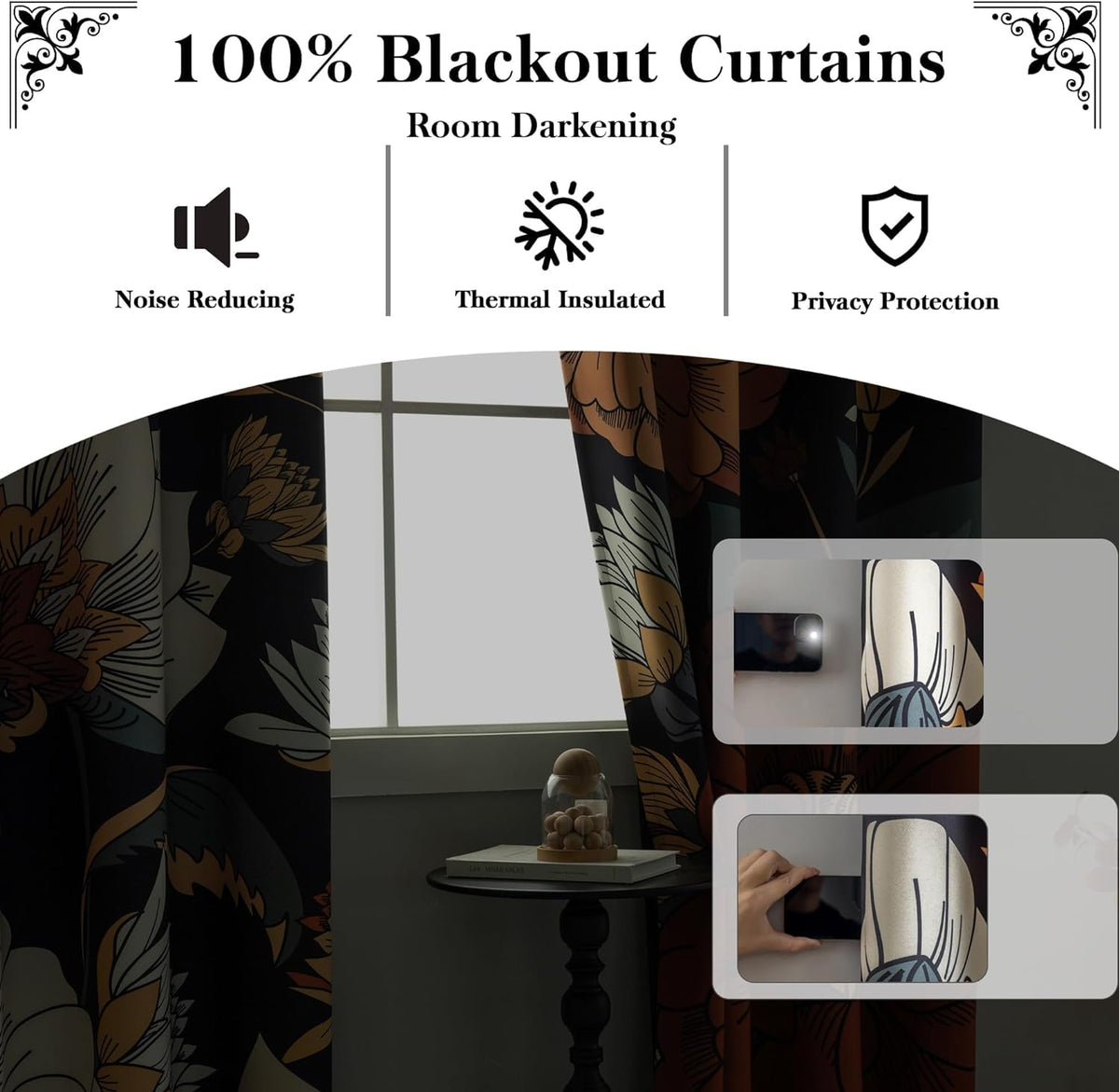 72"L x 52"W polyester curtains, alternate view 3