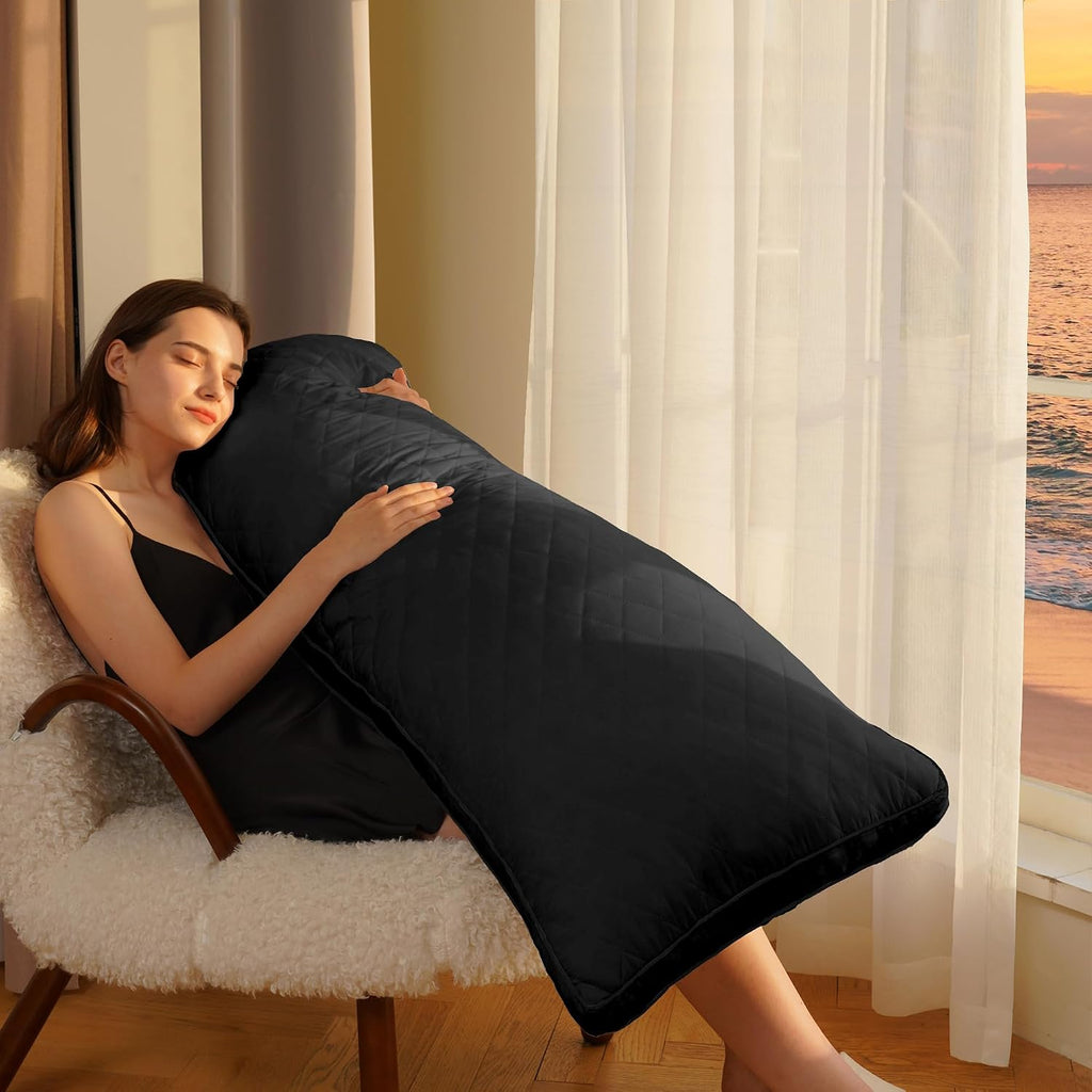 20x54 inch memory foam body pillows in Black, alternate view 2