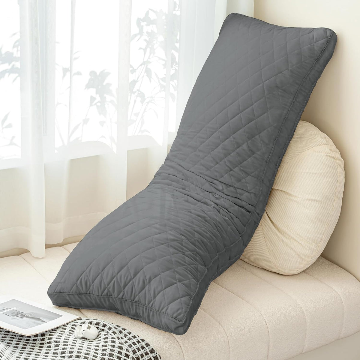 20x54 inch memory foam body pillows in Grey, alternate view 3