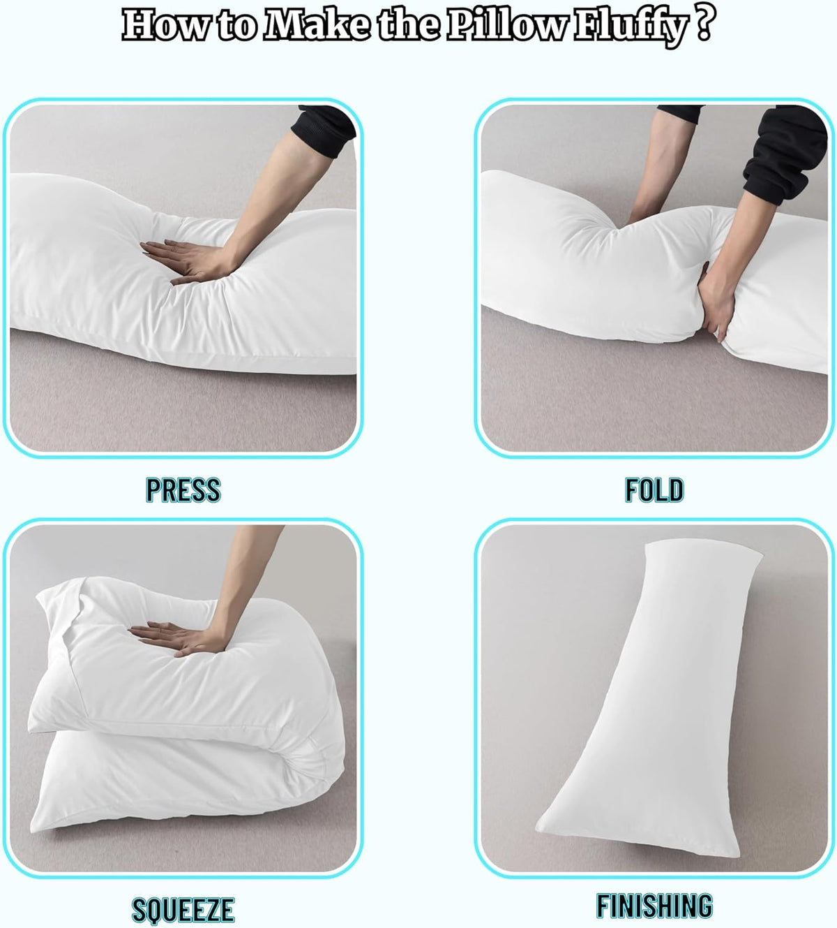 20x54 inch memory foam body pillows in Pure White, alternate view 5