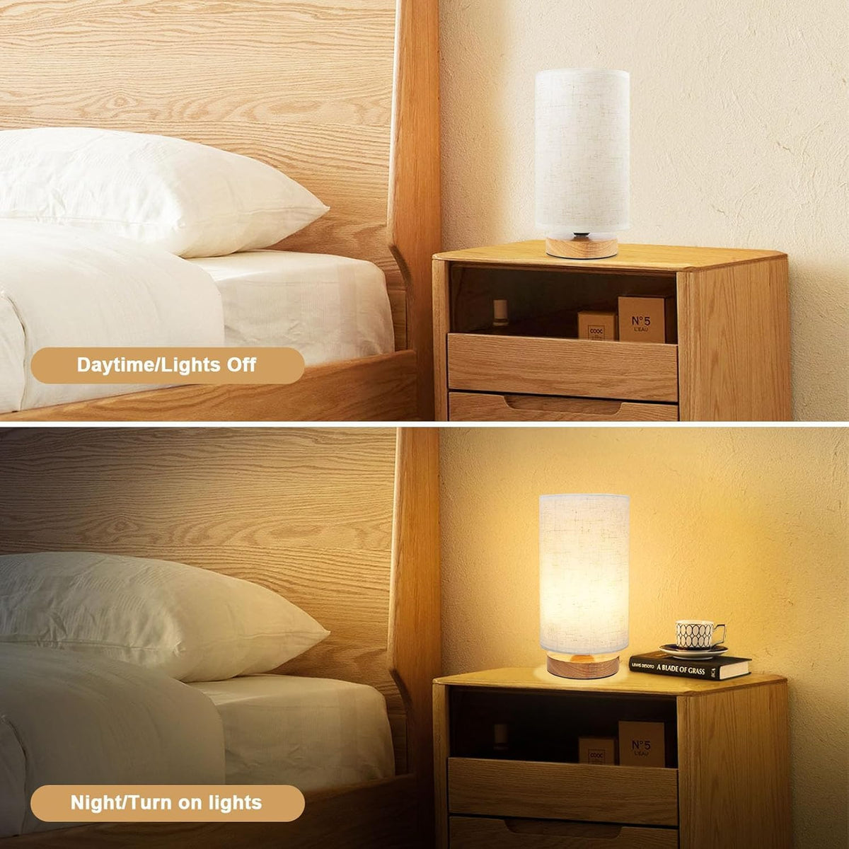 4.8"D x 4.8"W x 9.5"H wood table lamps, alternate view 8