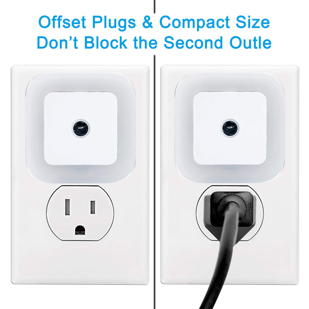 0.39"D x 2.17"W x 2.56"H plastic night lights & ambient lighting in White, alternate view 3