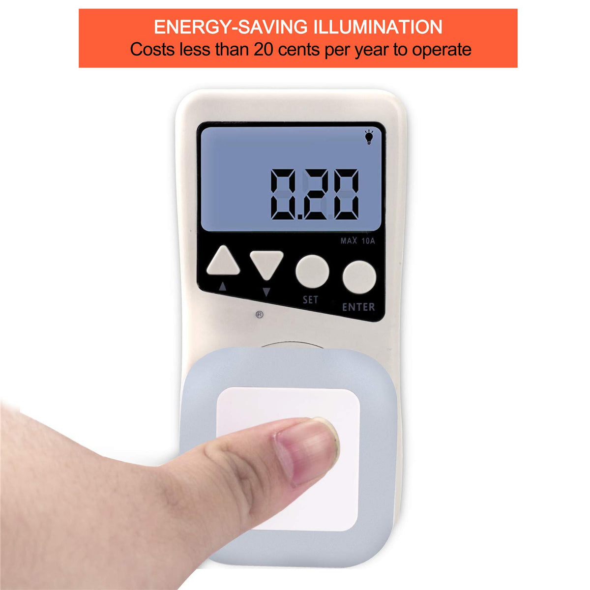 0.39"D x 2.17"W x 2.56"H plastic night lights & ambient lighting in White, alternate view 4