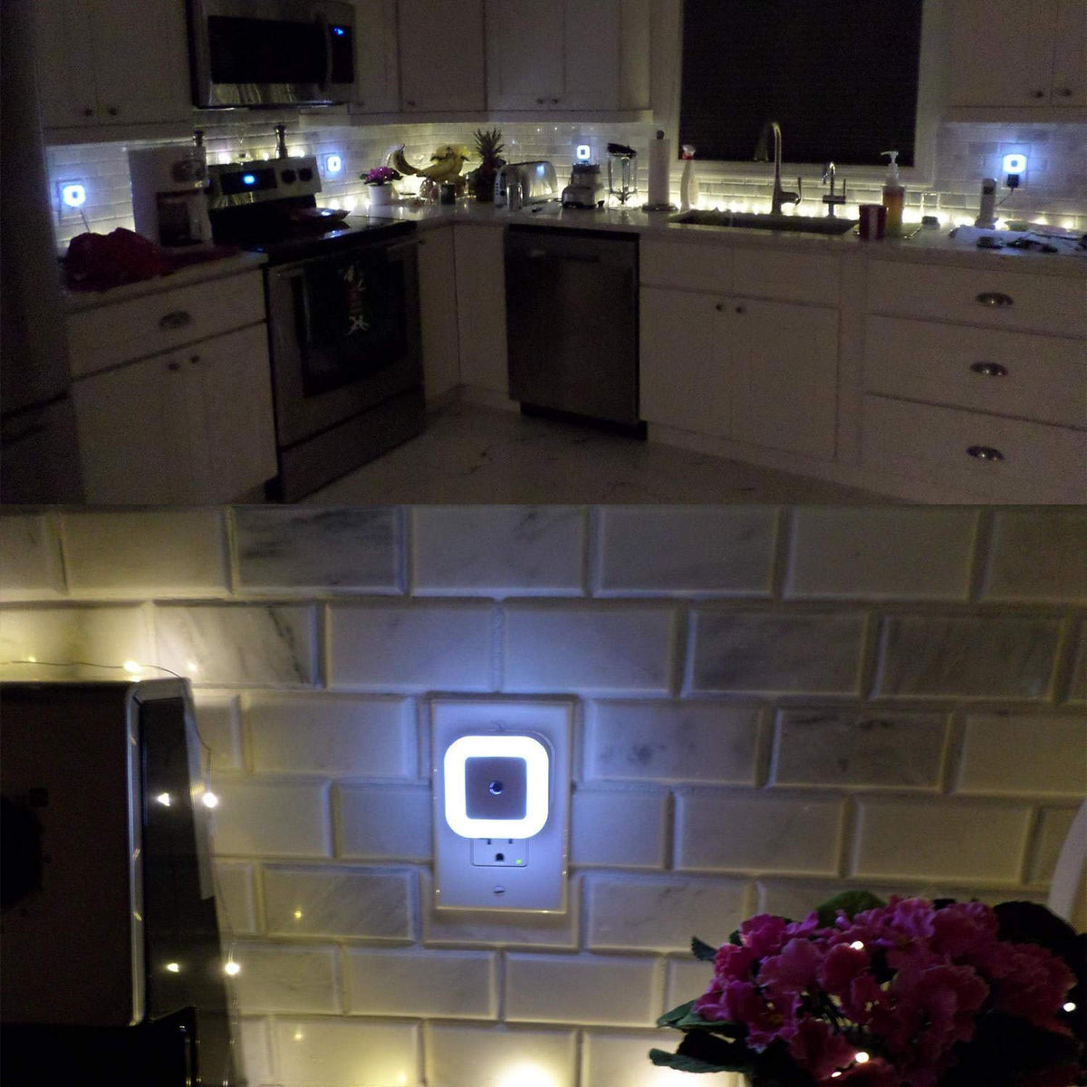 0.39"D x 2.17"W x 2.56"H plastic night lights & ambient lighting in White, alternate view 7