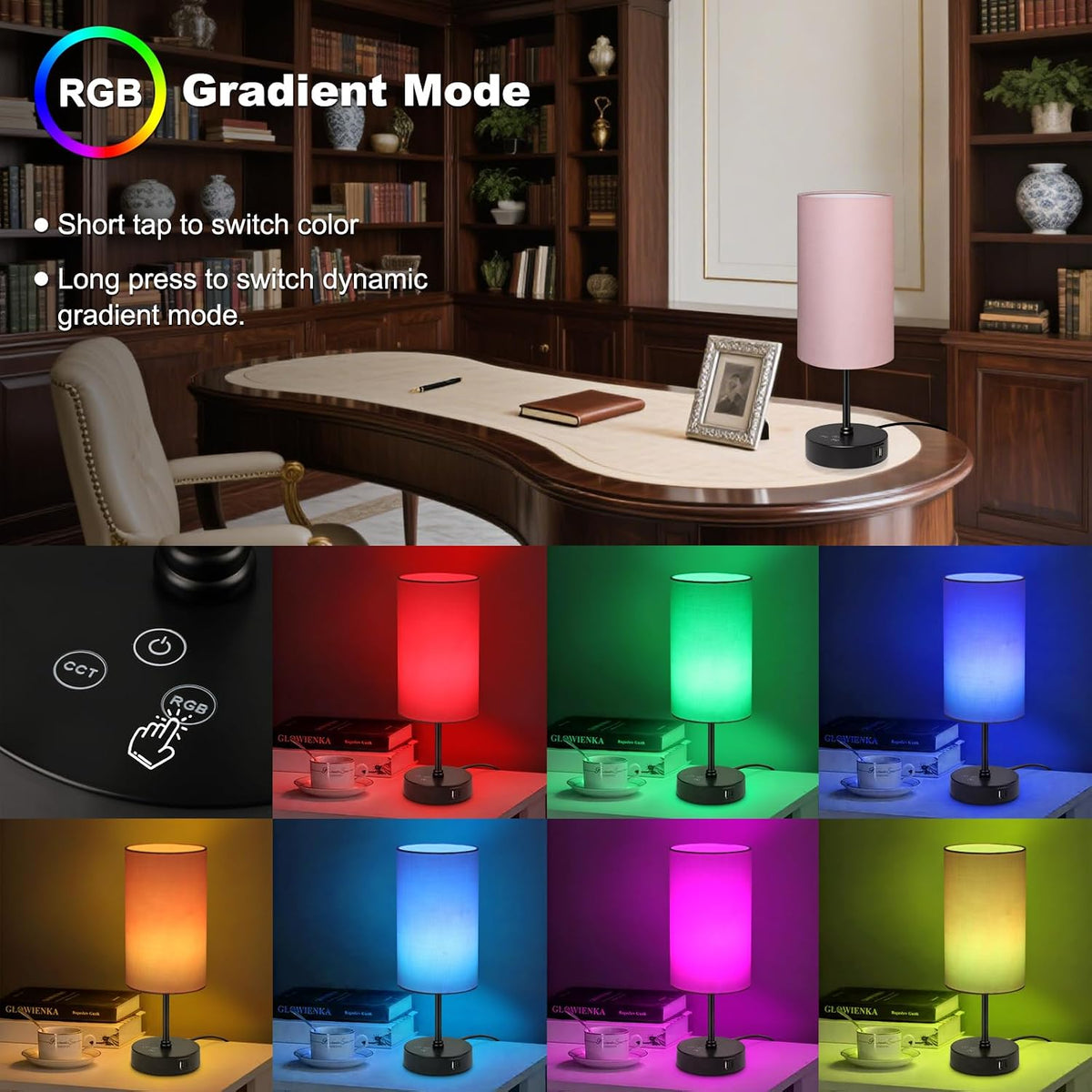 4.7"D x 4.7"W x 14.5"H linen table lamps, alternate view 3