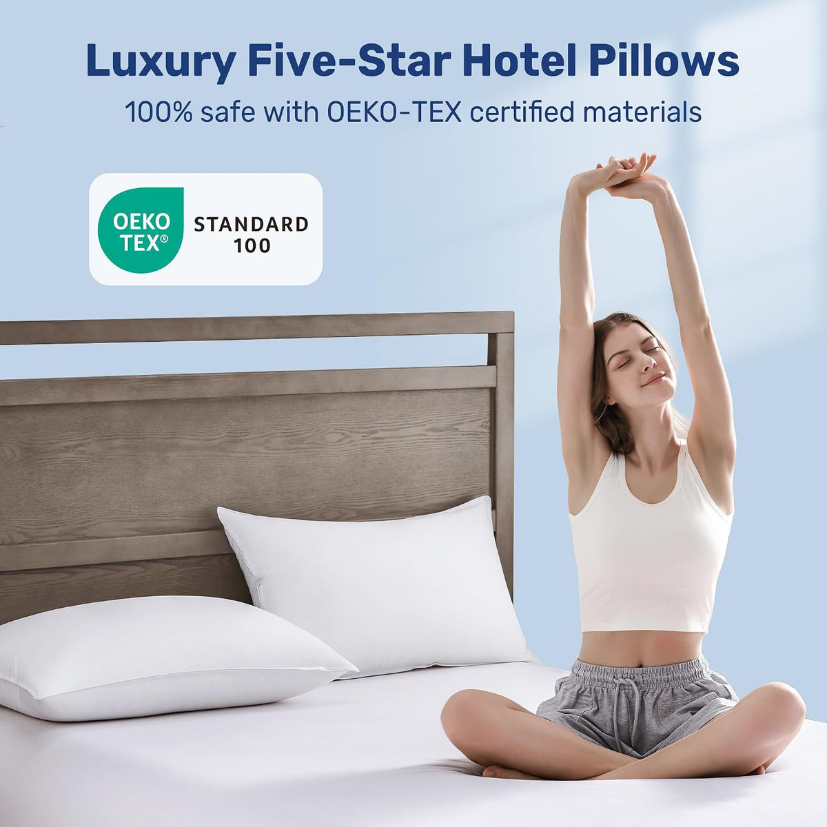 Standard down alternative pillows in White, alternate view 5