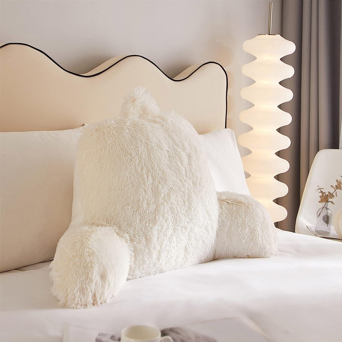polyester backrest pillows in Ivory, alternate view 2