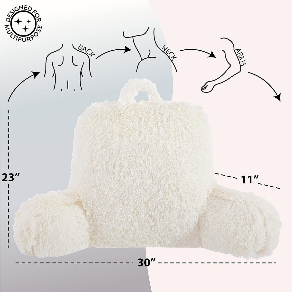 polyester backrest pillows in Ivory, alternate view 3