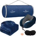 9.8" x 6" memory foam travel pillows in A-blue