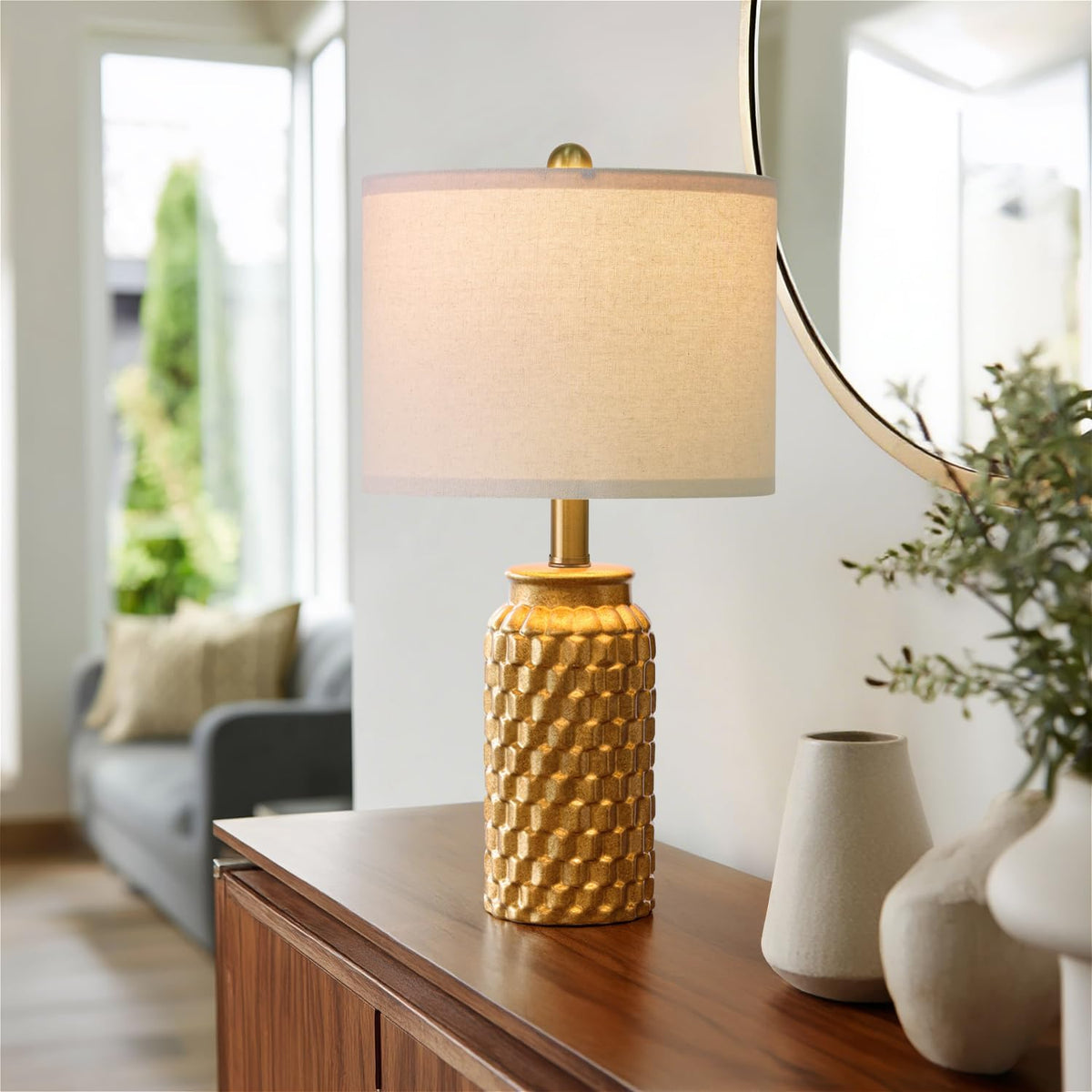 12"D x 12"W x 20.5"H ceramic table lamps, alternate view 2