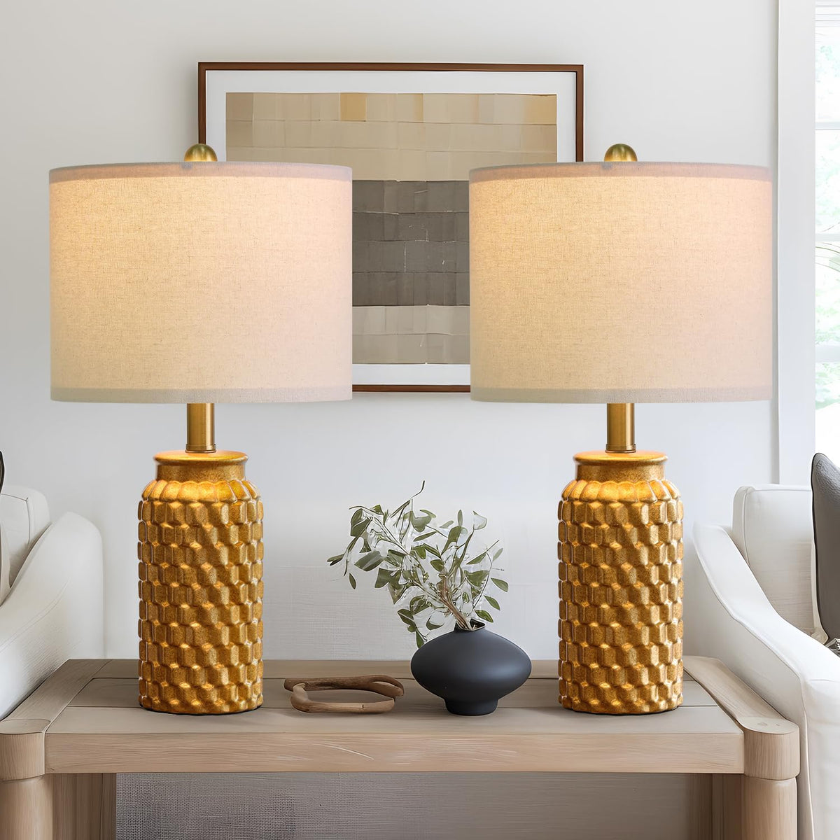 12"D x 12"W x 20.5"H ceramic table lamps, alternate view 4