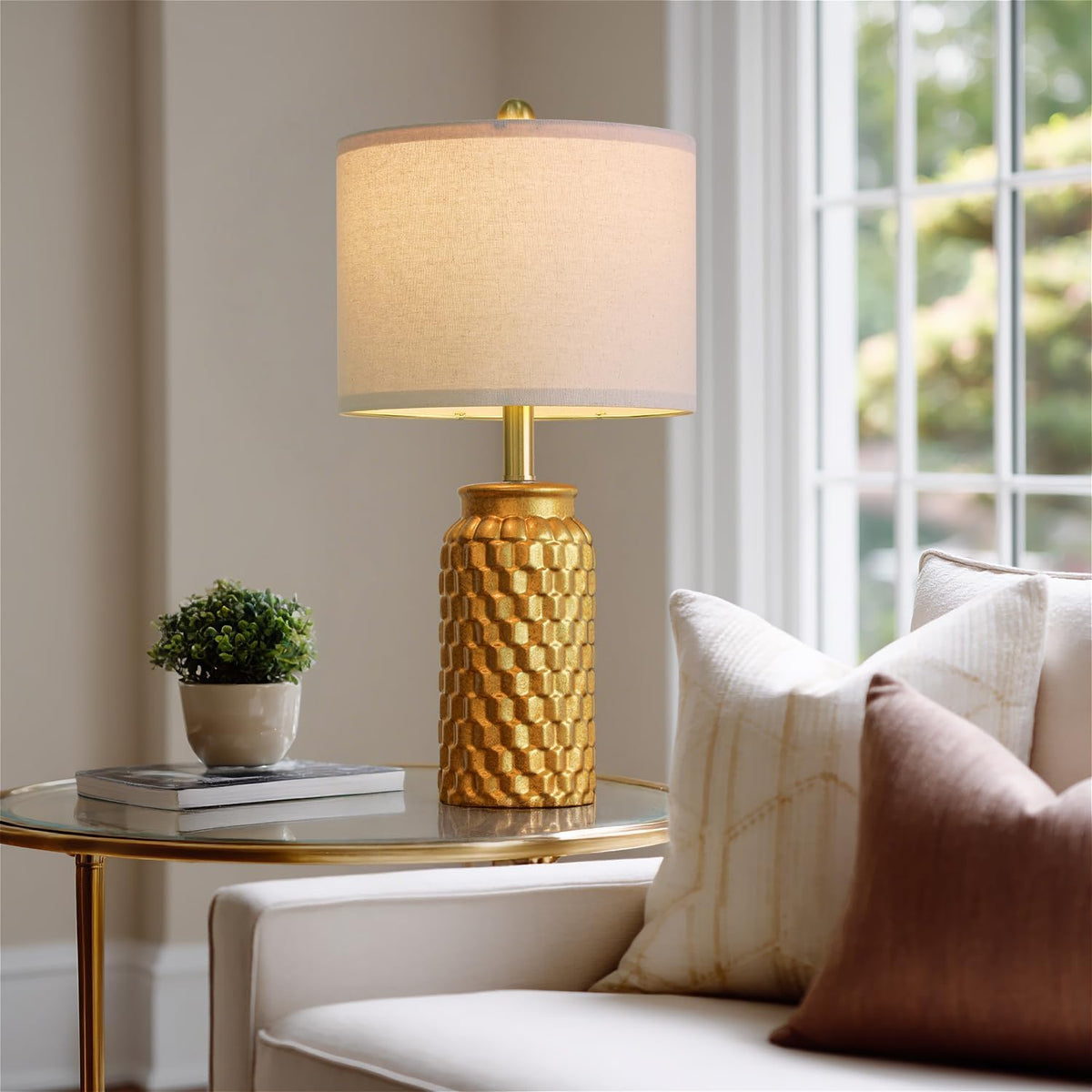 12"D x 12"W x 20.5"H ceramic table lamps, alternate view 5