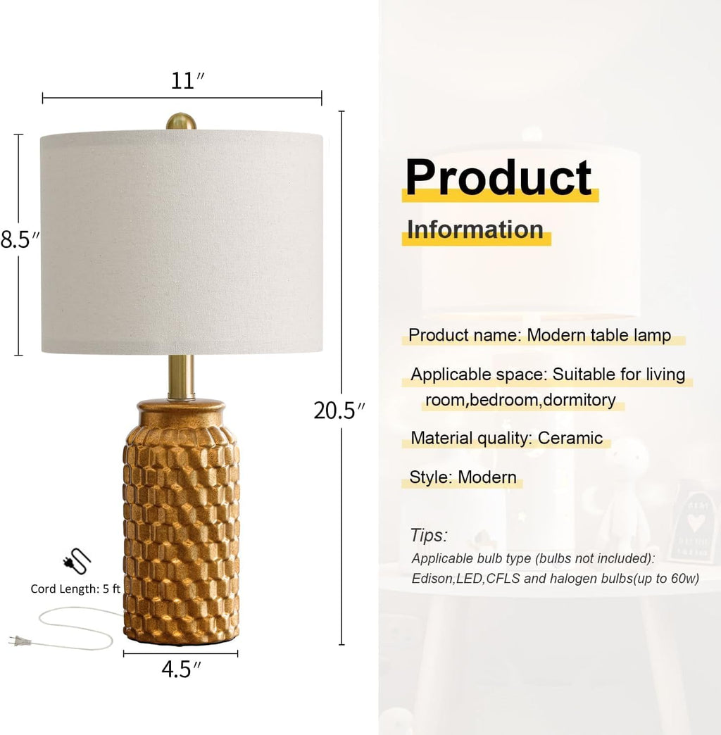 12"D x 12"W x 20.5"H ceramic table lamps, alternate view 7