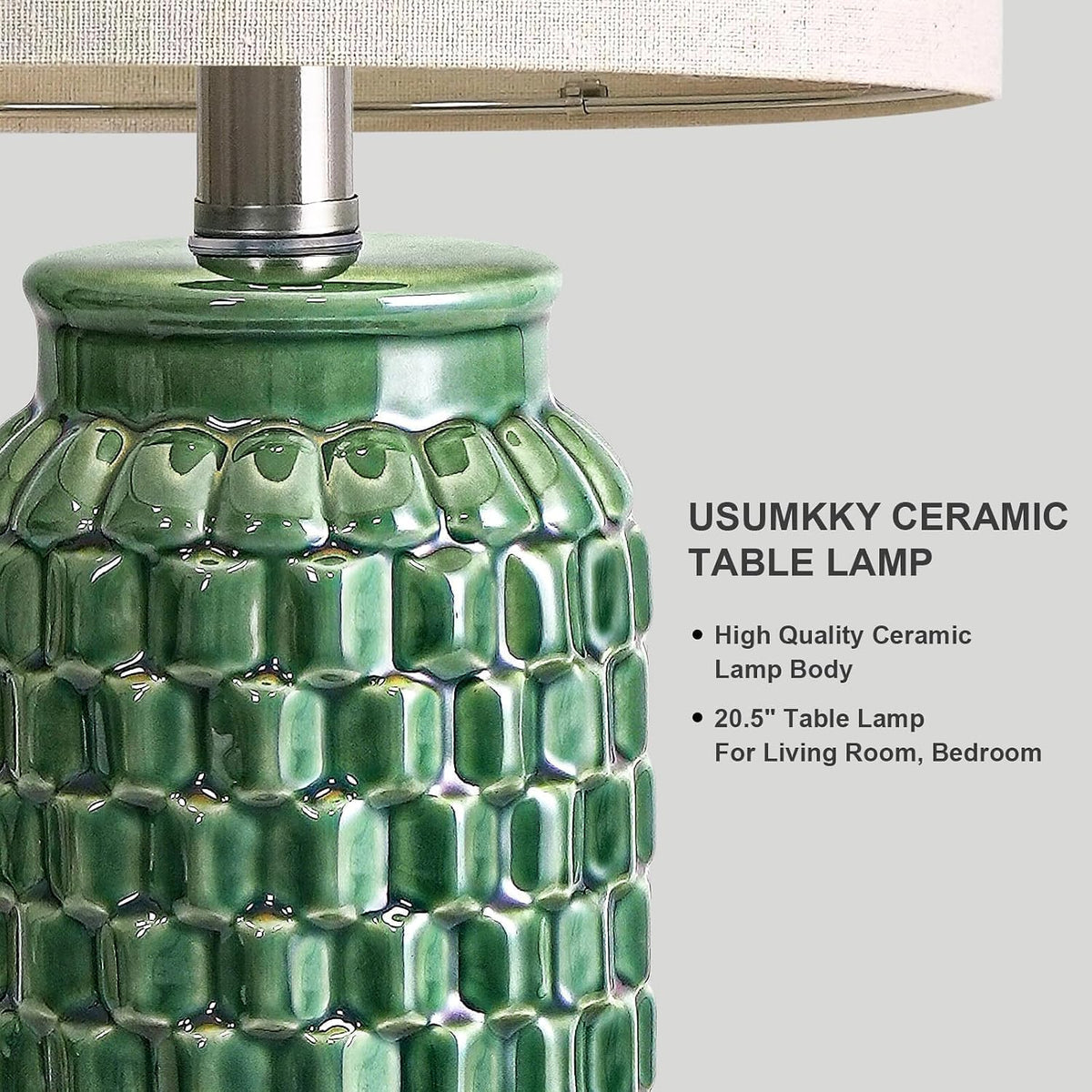 12"D x 12"W x 20.5"H ceramic table lamps, alternate view 2
