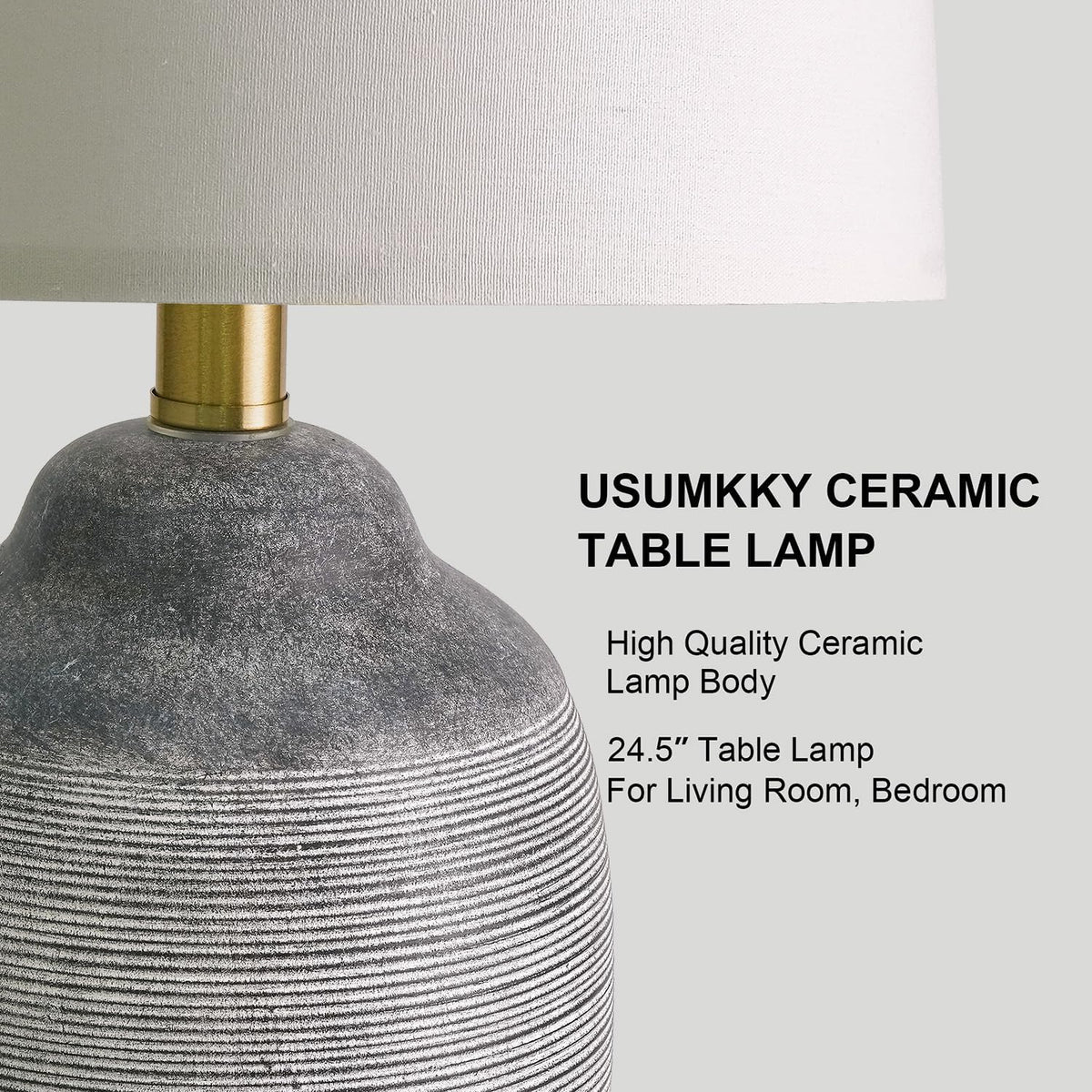 12"D x 12"W x 24.5"H ceramic table lamps, alternate view 2