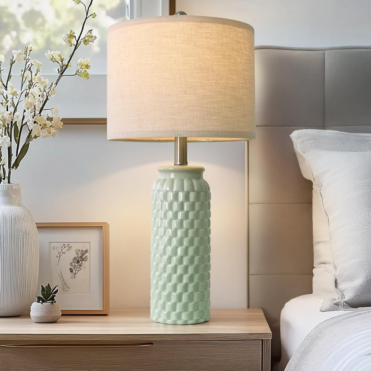 12"D x 12"W x 24"H ceramic table lamps, alternate view 4