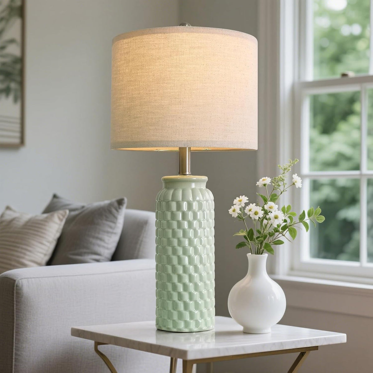 12"D x 12"W x 24"H ceramic table lamps, alternate view 7