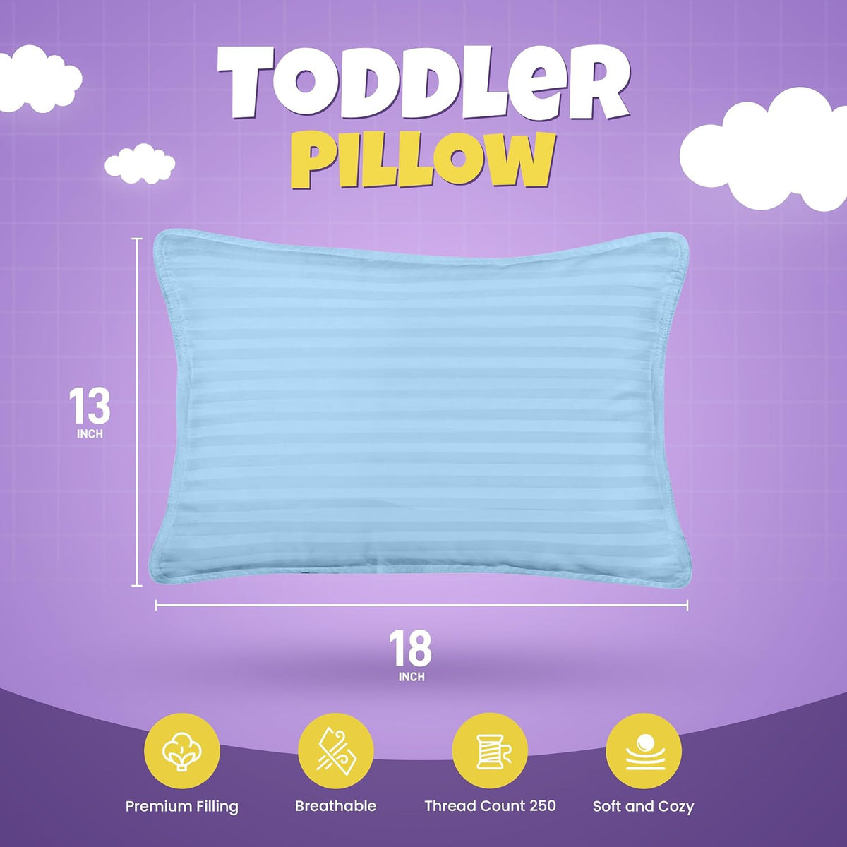 13x18 Inch polyester pillows in Light Blue, alternate view 2