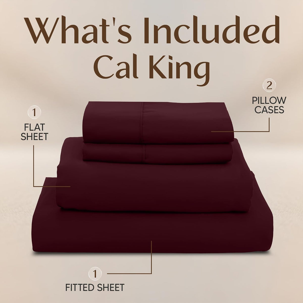 California King microfiber bedding sets in Burgundy, alternate view 3